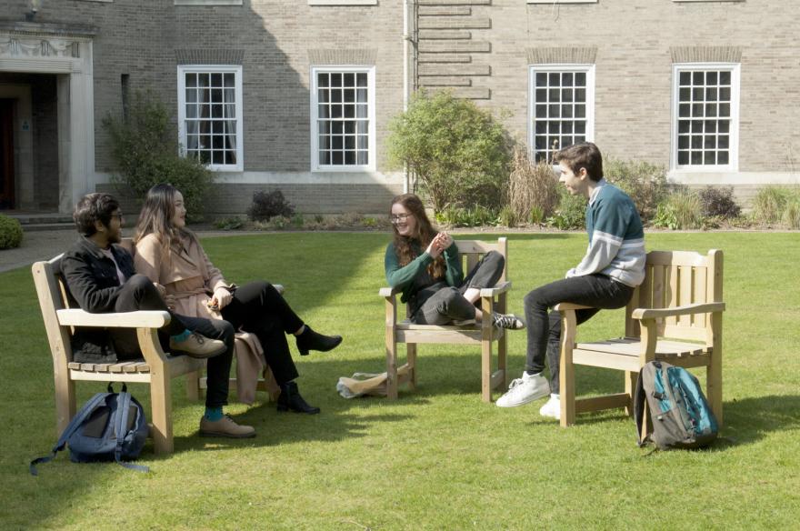 Students in Memorial Court